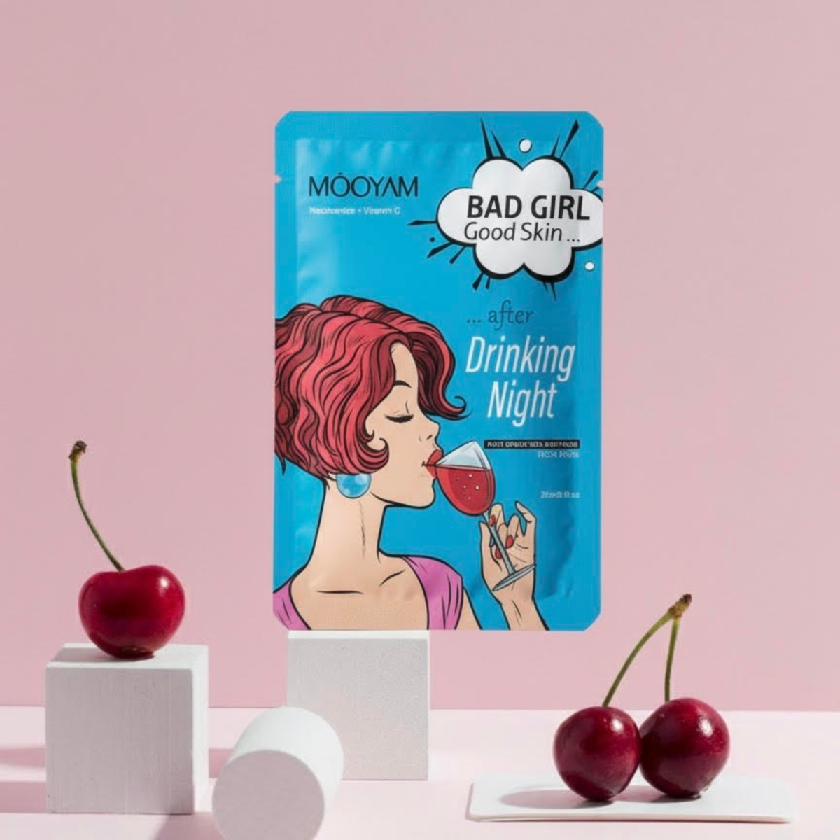 Mascarilla para la resaca "Chica mala, piel sana" | Tratamiento calmante con niacinamida y vitamina C