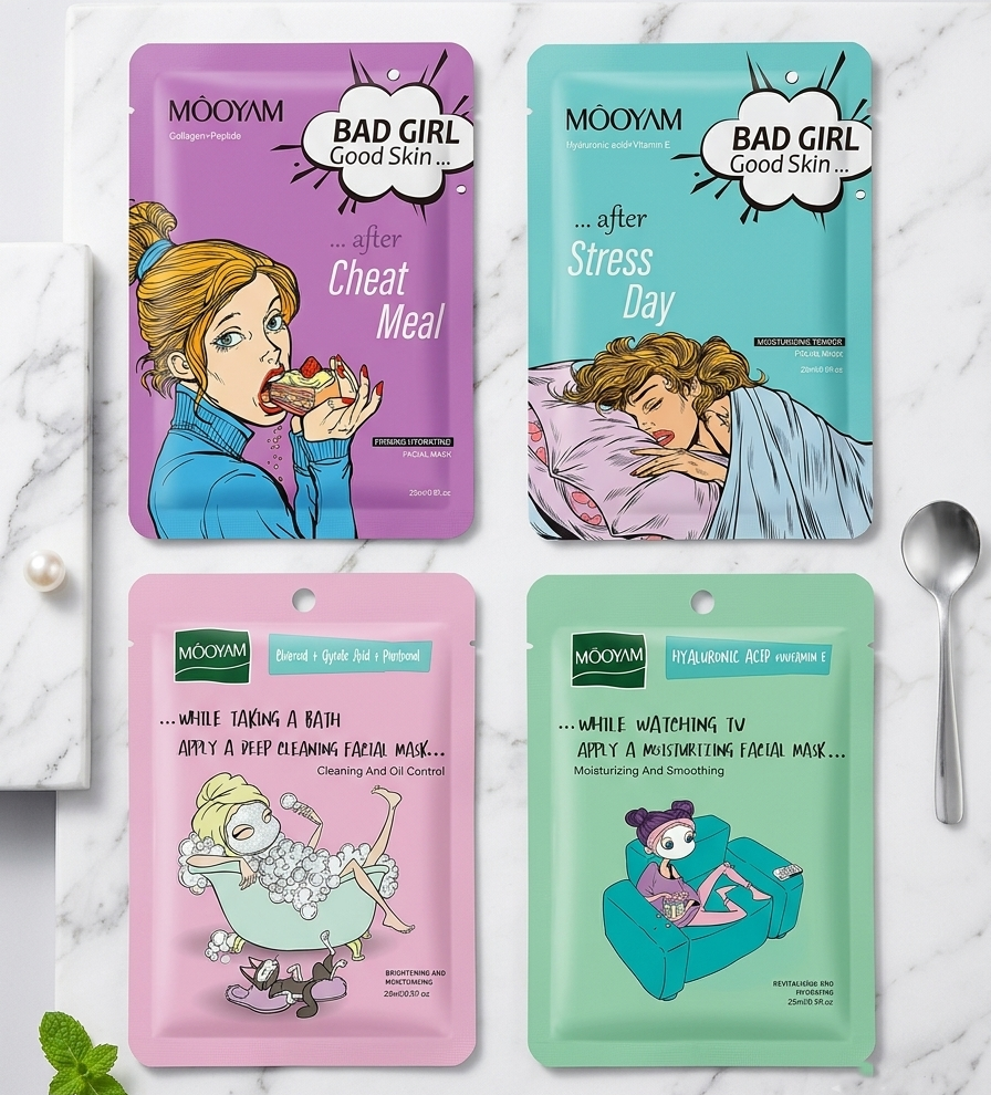 Paquete de 4 Mascarilla Facial Hidratante Antiestrés
